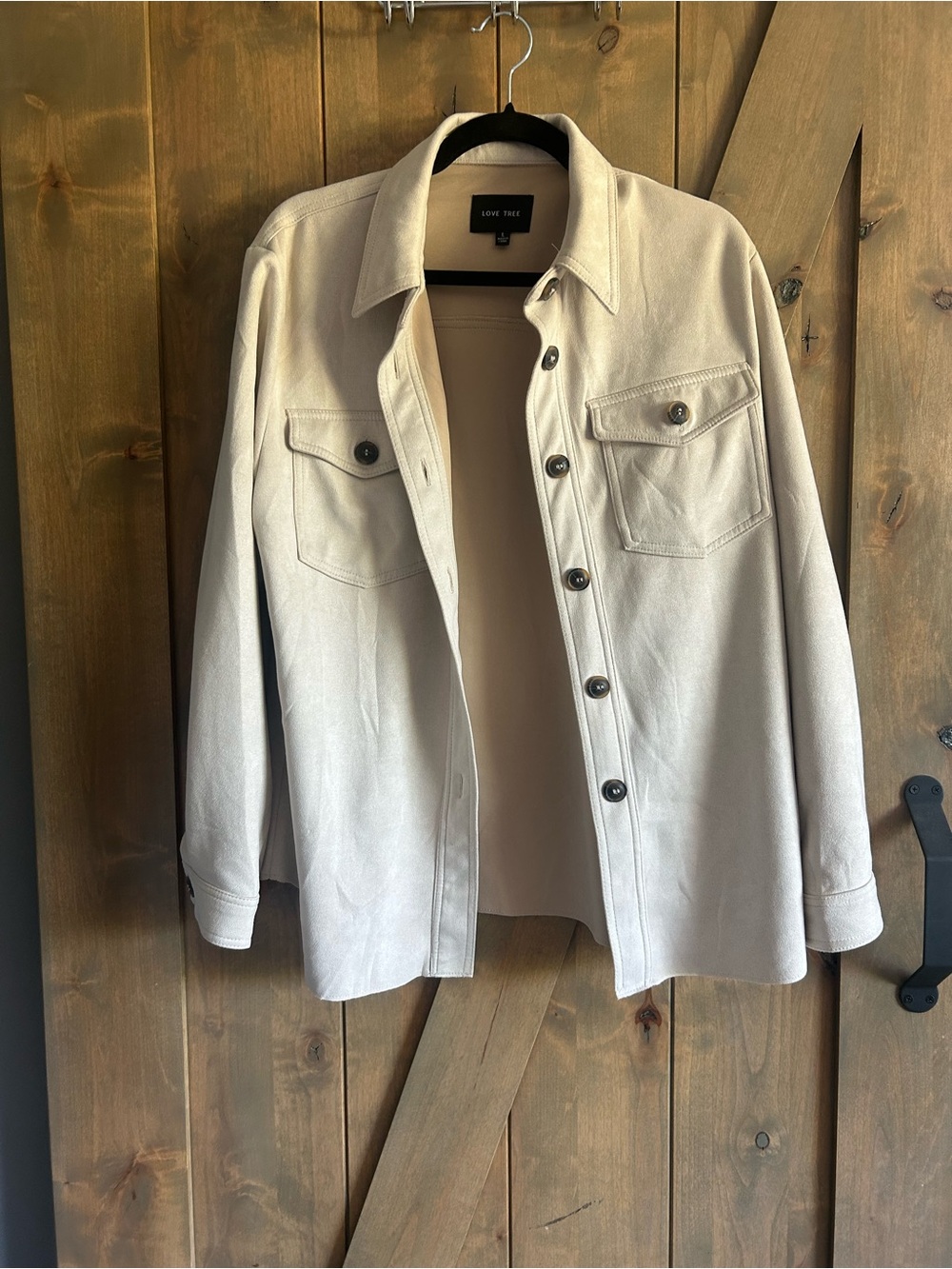 Love Tree Women's Light Beige Shirt Jacket